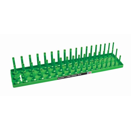Hansen Global 1/2" Metric 3-Row Socket Tray, Green 12043